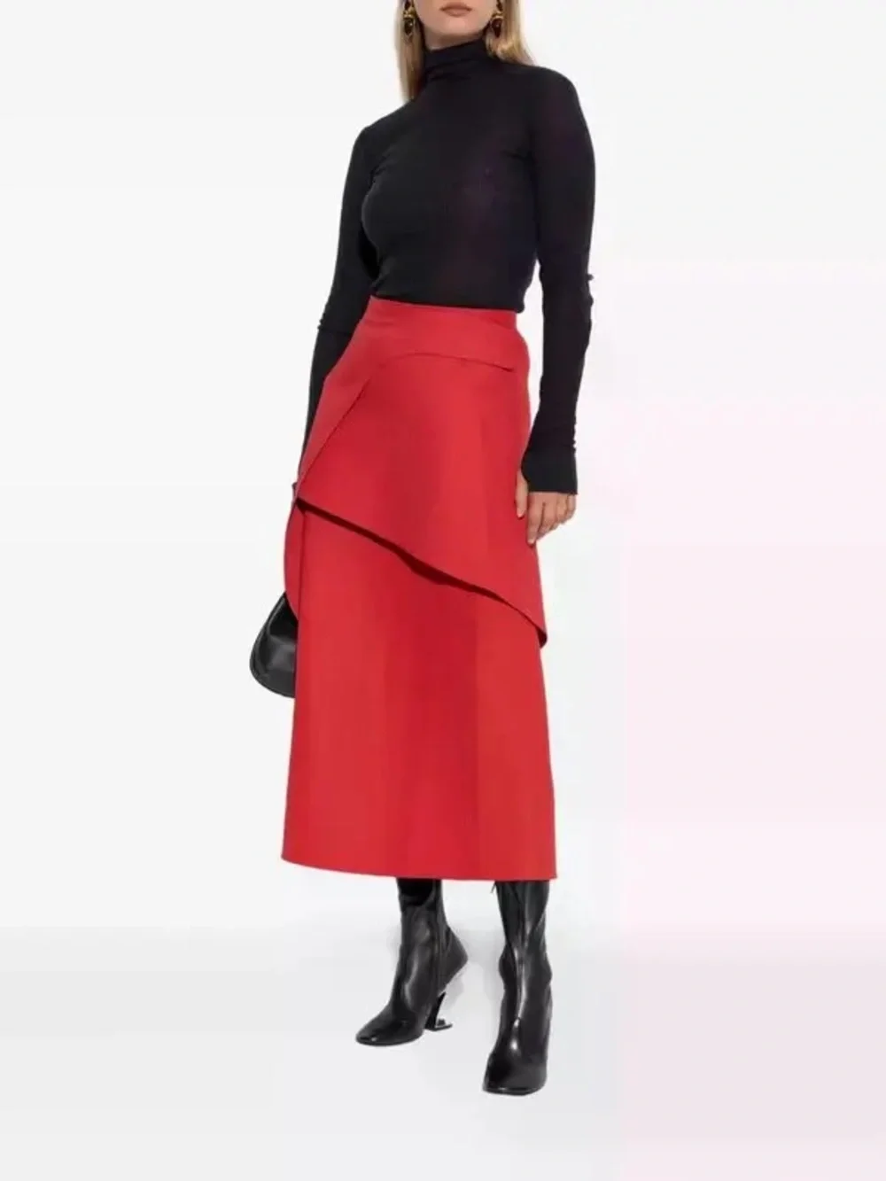 Tory Burch Crepe Asymmetrical Wrap Skirt